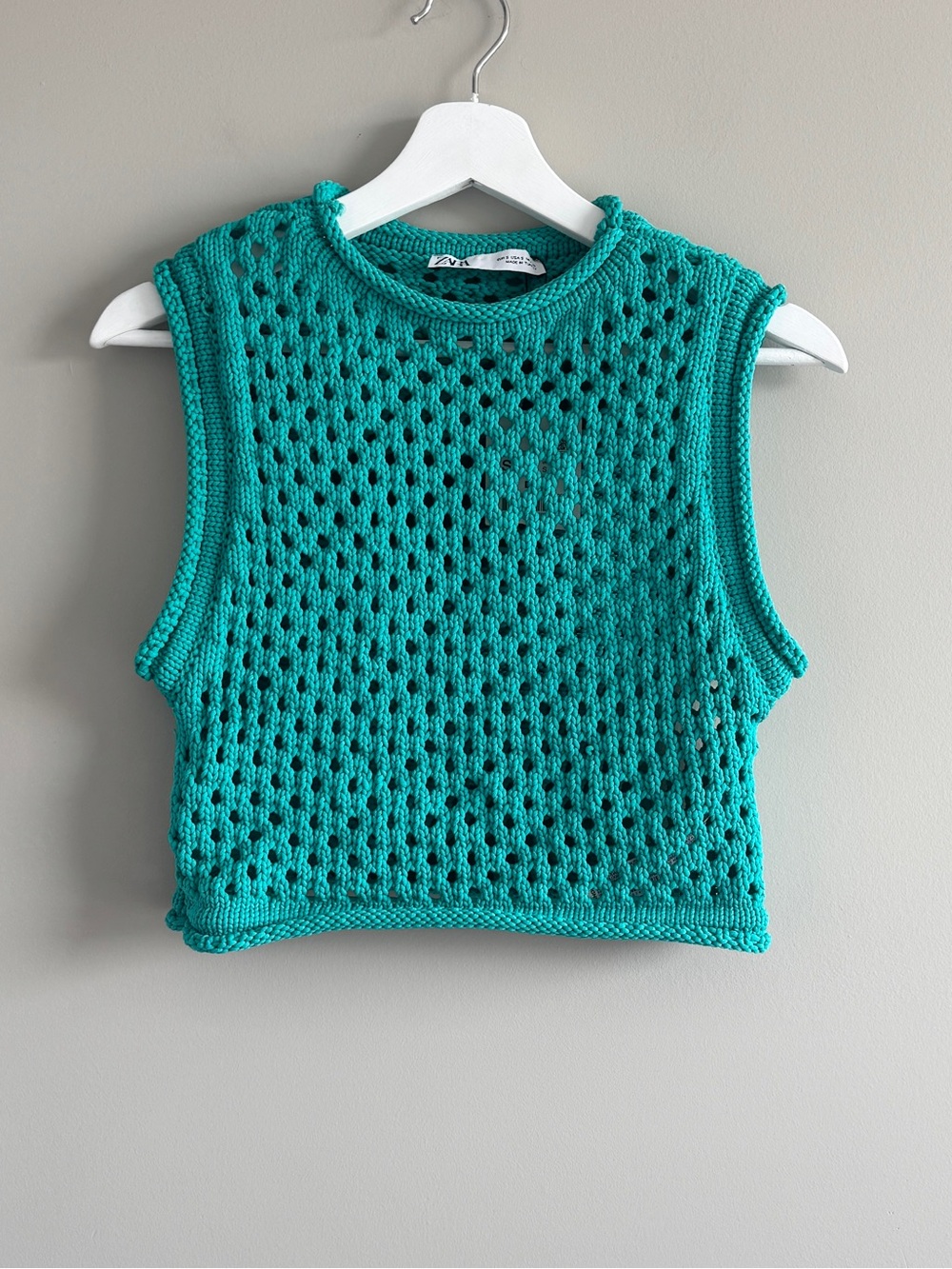 Zara Turquoise Knit Sleeveless Top